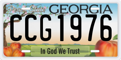 GA license plate CCG1976