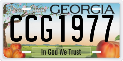GA license plate CCG1977