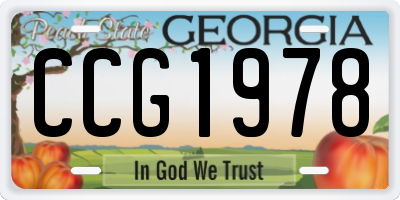 GA license plate CCG1978