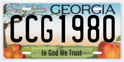 GA license plate CCG1980