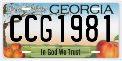 GA license plate CCG1981