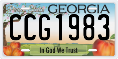 GA license plate CCG1983