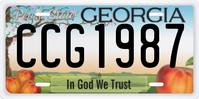 GA license plate CCG1987