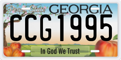 GA license plate CCG1995