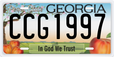 GA license plate CCG1997