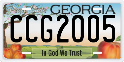 GA license plate CCG2005