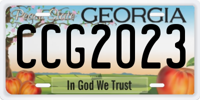 GA license plate CCG2023