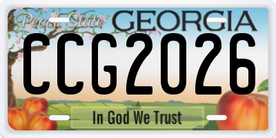 GA license plate CCG2026