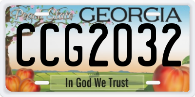 GA license plate CCG2032