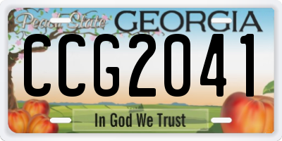 GA license plate CCG2041