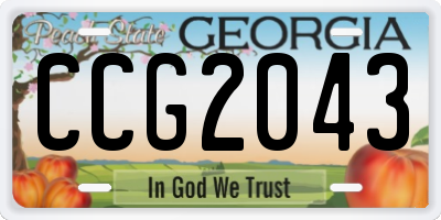 GA license plate CCG2043