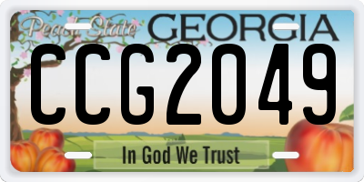 GA license plate CCG2049