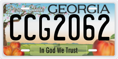 GA license plate CCG2062