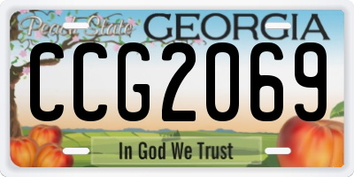 GA license plate CCG2069