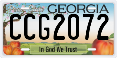 GA license plate CCG2072
