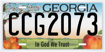 GA license plate CCG2073