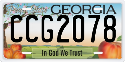 GA license plate CCG2078