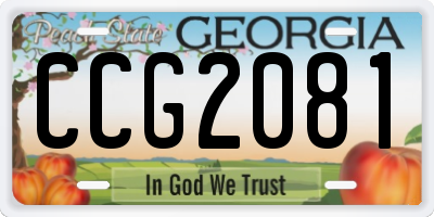 GA license plate CCG2081