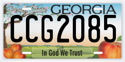 GA license plate CCG2085
