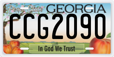 GA license plate CCG2090