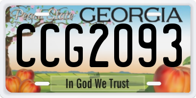 GA license plate CCG2093