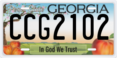 GA license plate CCG2102