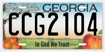 GA license plate CCG2104
