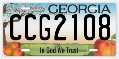 GA license plate CCG2108