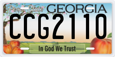 GA license plate CCG2110