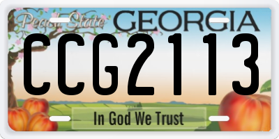 GA license plate CCG2113