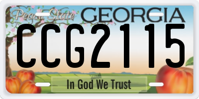 GA license plate CCG2115
