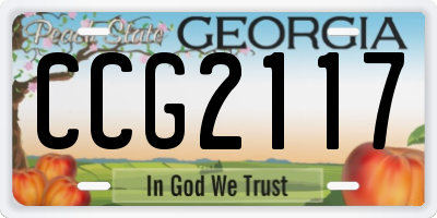 GA license plate CCG2117