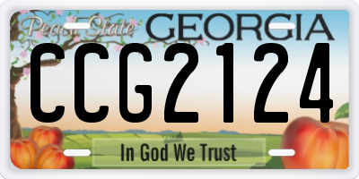 GA license plate CCG2124