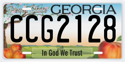GA license plate CCG2128