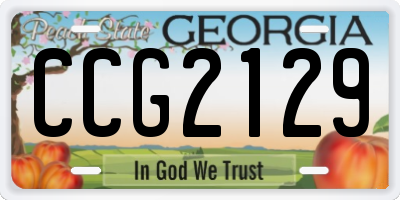 GA license plate CCG2129