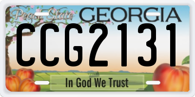 GA license plate CCG2131