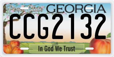 GA license plate CCG2132