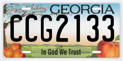 GA license plate CCG2133