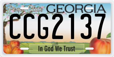 GA license plate CCG2137