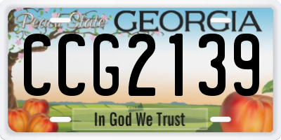 GA license plate CCG2139
