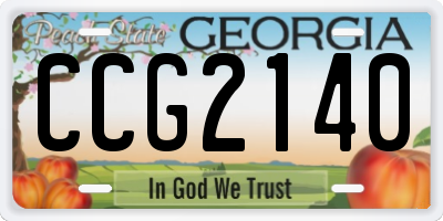 GA license plate CCG2140