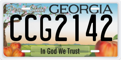 GA license plate CCG2142