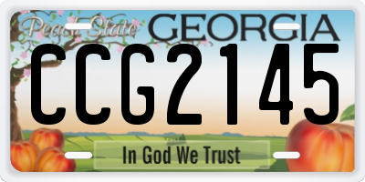 GA license plate CCG2145