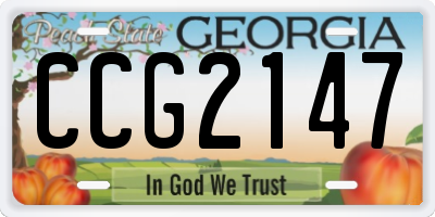 GA license plate CCG2147