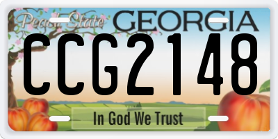 GA license plate CCG2148