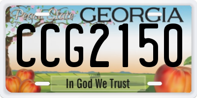 GA license plate CCG2150