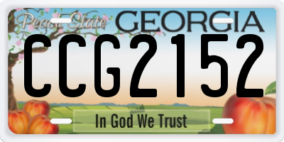 GA license plate CCG2152