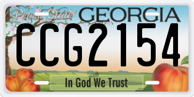 GA license plate CCG2154