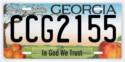 GA license plate CCG2155