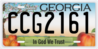 GA license plate CCG2161